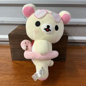 San X Rilakkuma Korilakkuma Flamingo Float Tube Plush Stuffed Animal